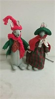 Mr and Mrs holiday stuffed mice decor