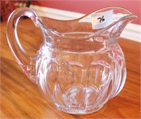 6.5" COLONIAL PATTERN HEISEY GLASS PITCHER