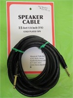 15' Speaker Cable  "Gold Plated Tips"