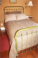 IRON 3/4 BED WITH MATTRESS AND BOXSPRINGS