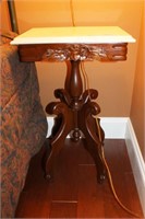 VICTORIAN MAHOGANY MARBLE TOP LAMP TABLES 2 TIMES
