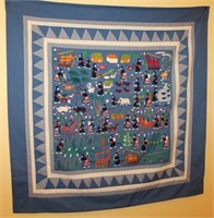 QUILTED PANNEL MADE BY ASIAN MONKS 35" SQUARE
