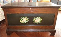 ANTIQUE BLANKET CHEST PAINTED FRONT WITH DRAWER