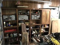 REMAINING CONTENTS OF WOODEN STORAGE RACK