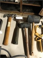 LOT OF HAMMERS AND MALLETS