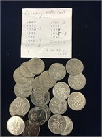 23 Canadian Fifty Cent Pieces