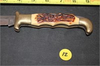 Lockblade Knife - Brown Handle