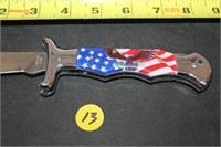Lockblade Knife - American Flag & Eagle