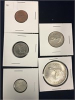 Five Denominations of centennial coins