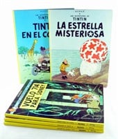 Hergé. Lot de 5 volume Tintin en espagnol