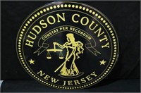 PORCELAIN HUDSON CO, NEW JERSEY ROUND SIGN