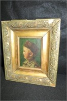 FRAMED 5X7 OIL CANVAS ON BOARD - RUSSIAN SOLIDER