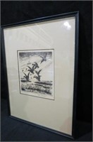 NORMAL DRYSDALE SIGNED ETCHING OF GEESE