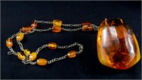 Natural Amber Beaded Necklace
