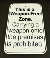 Metal Weapon Free Zone Sign