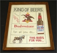 * Vintage Budweiser Cross Stitch Sign