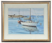 Gil DiCicco Watercolor: Inner Harbor Westport