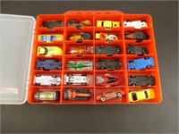 24 Cars in Plastic Case (Mostly Hot Wheels, Case
