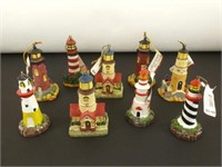 Bag of 9 Lighthouse Ornaments (7 are NWT)