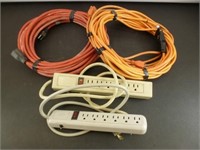 3 Working Extension Cords & 2 Power Strips