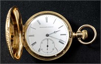 Elgin 14k Victorian Hunter Case Pocket Watch
