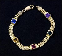 Ladies 14K Gemstone Bracelet