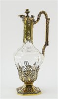 French Crystal & Parcel Gilt Silver Decanter
