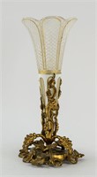 Bohemian Gilt Bronze & Glass Vase
