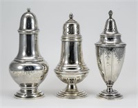 Three American Sterling Silver Muffineers