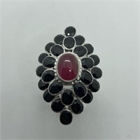 $600 S/Sil Ruby Sapphire Ring