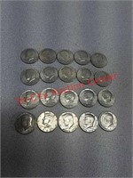 20 JFK Kennedy half dollar 50 cent coins currency