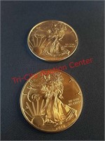 2018 American silver eagles to troy ounce rounds