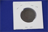 Penny 1859 Victoria "W9" Coin