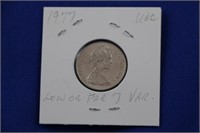 Nickle 1977 Elizabeth II "Low or Far 7 Var" Coin