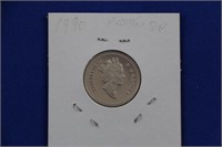 Nickle 1990 Elizabeth II "Frosted" Coin