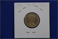 Nickle 1991 Elizabeth II "Toned" Coin