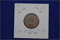 Nickle 1977 Elizabeth II "Low or Far 7 Var" Coin