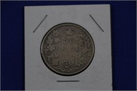 50 Cent  Victoria 1872 H Coin