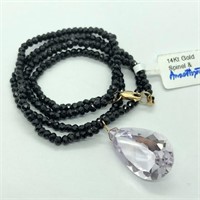 $800 14K Amethyst Spinel Necklace