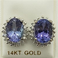 $12500 14K Tanzanite  Diamond Earrings