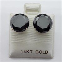 $3200 14K Black Diamond 7.2Cts Earrings