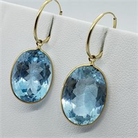 $1850 14K Blue Topaz Earrings