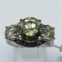 $62044 14K 3 Solitaires 4.02Cts,2.02Cts 6Gms Ring