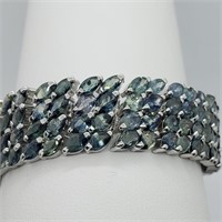 $2750 S/Sil Sapphire 46Cts, 33 Gms Bracelet