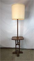 Vintage adjustable wooden floor lamp