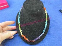sterling silver multi-color beaded necklace