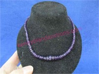 sterling african amethyst beaded necklace