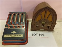Vintage Adding Machine and Jazz Age Radio