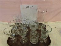 Tray of Misc. StemWare and Vase