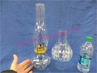 clear oil lamp (2 chimneys)
